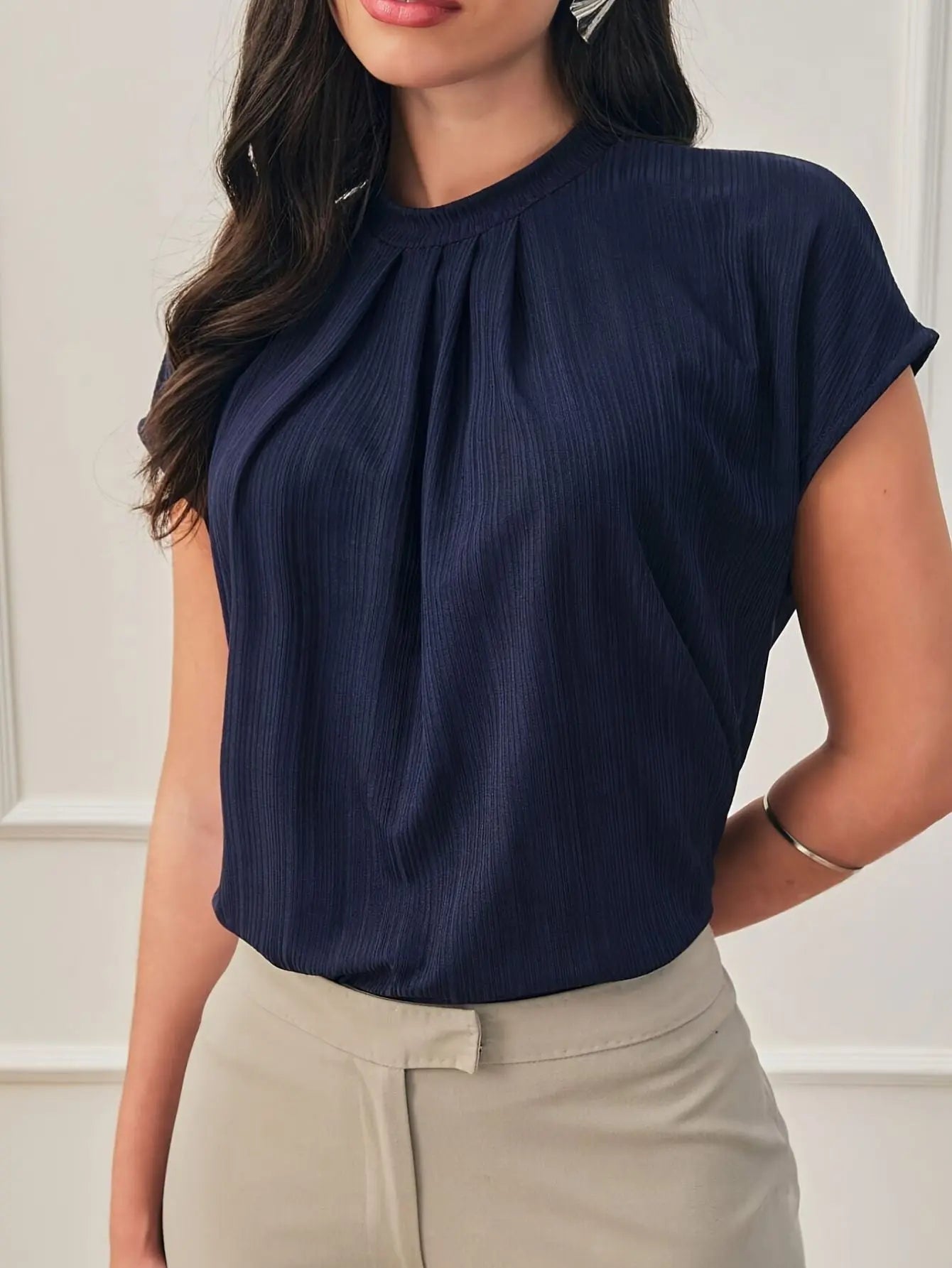 T-shirt met Korte Mouwen Effen Kleur Lisa Rose