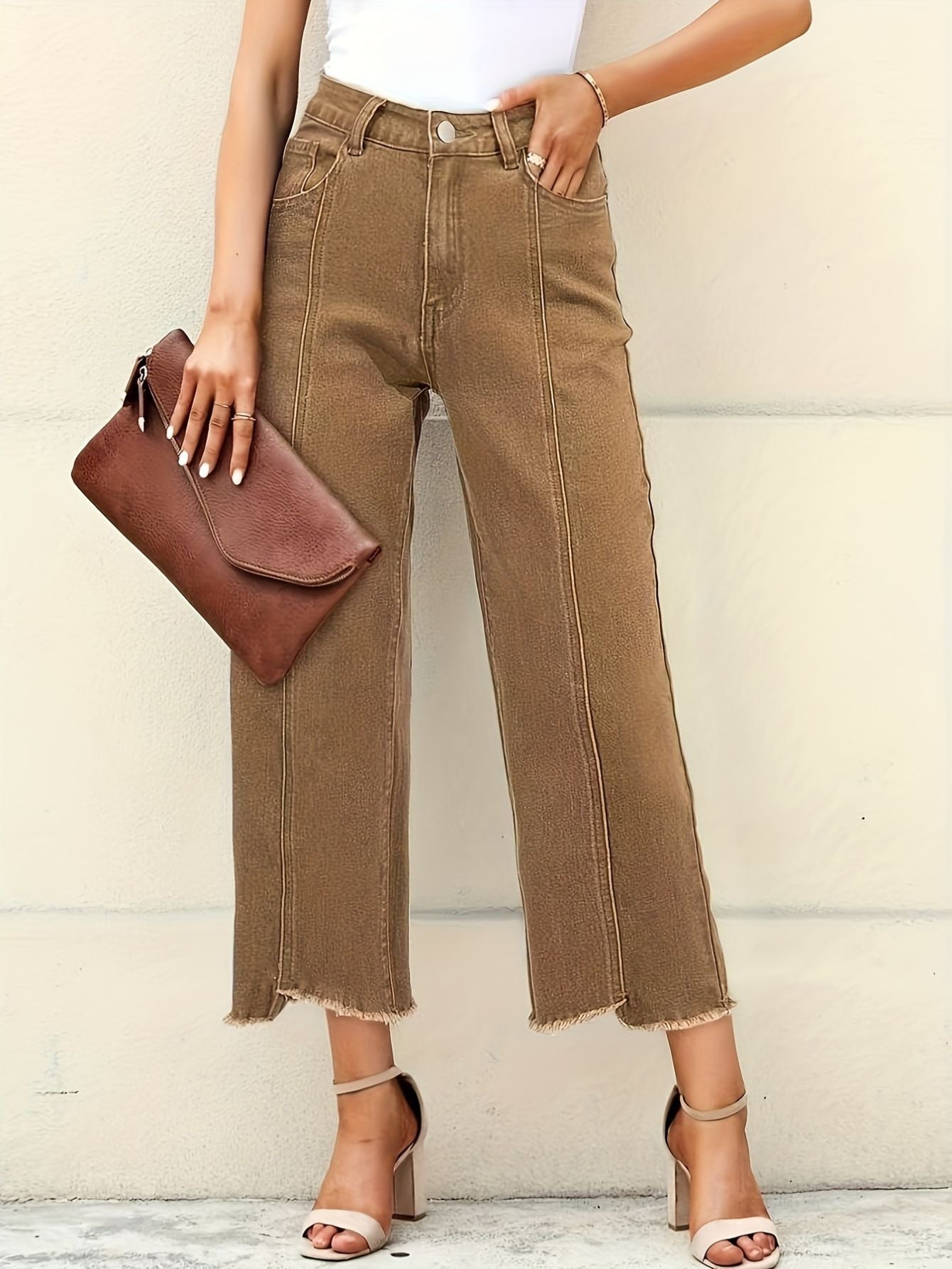 Dames Rechte Jeans met onafgewerkte zoom Lisa Rose