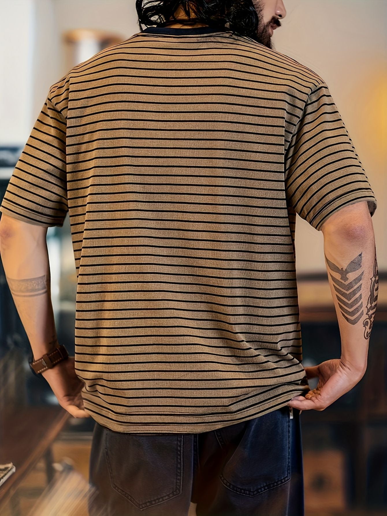 Gestreept T-shirt met Korte Mouwen en Print Lisa Rose