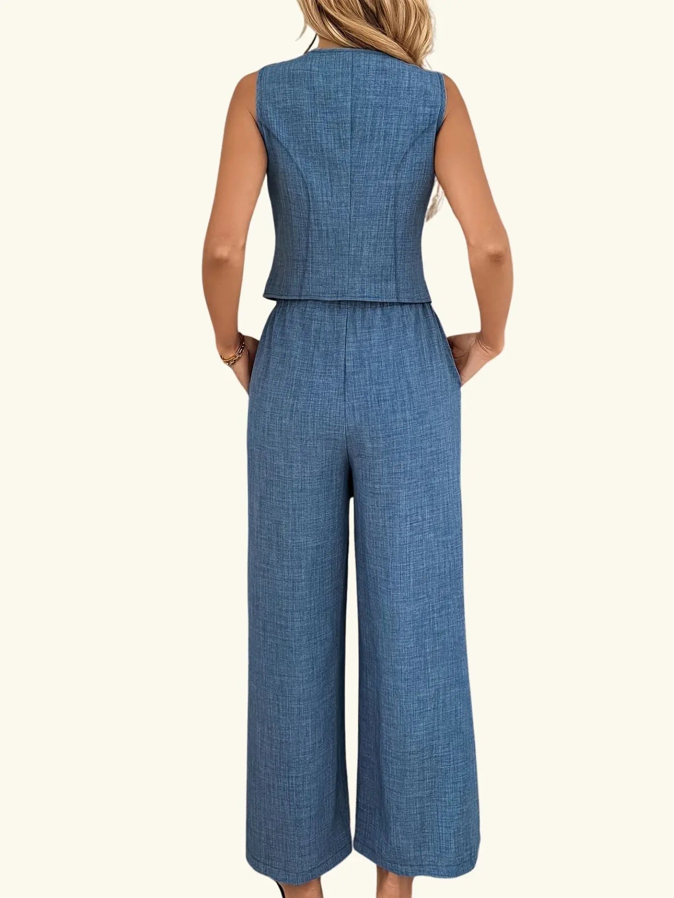 Tweedelige Set Mouwloze Top en Broek Lisa Rose