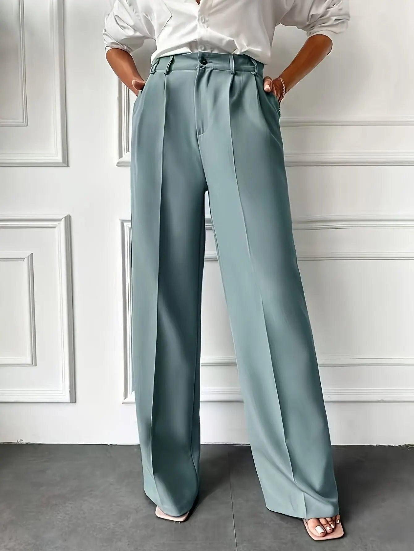 Wijde Hoge Taille Broek Lisa Rose