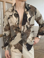 Blouse met Lange Mouwen en Kleurvlakken Lisa Rose