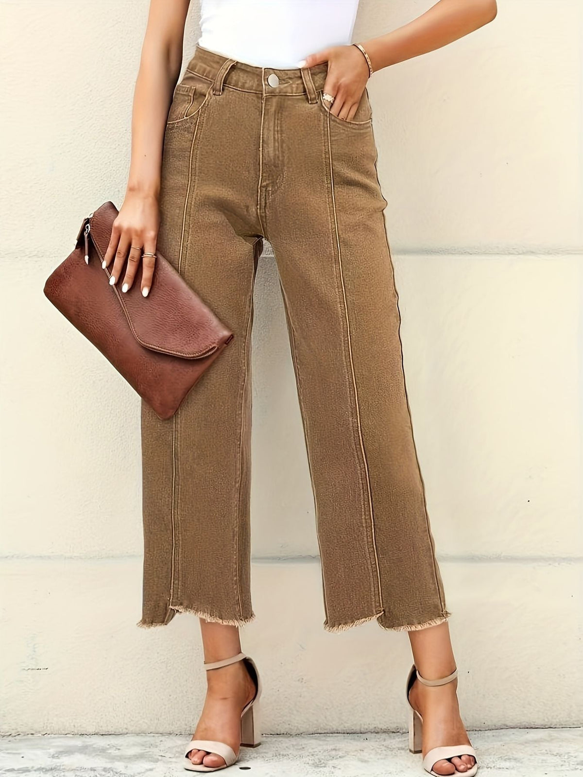 Dames Rechte Jeans met onafgewerkte zoom Lisa Rose