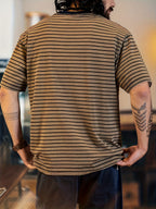 Gestreept T-shirt met Korte Mouwen en Print Lisa Rose