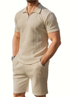 Heren Zomer Polo Shirt en Shorts Set Lisa Rose