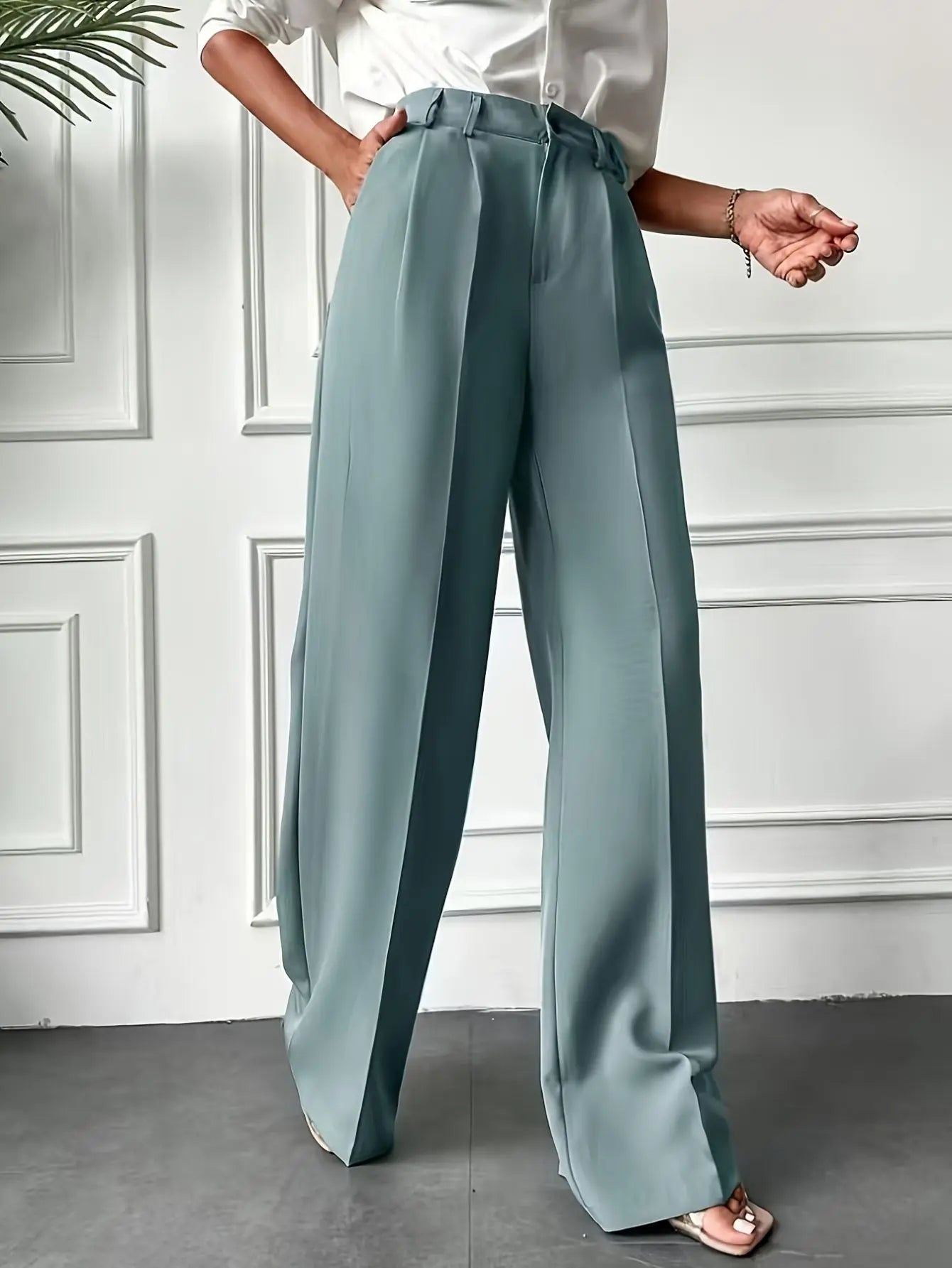 Wijde Hoge Taille Broek Lisa Rose