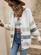 Gestreept Gebreid Vest met V-Hals Lisa Rose