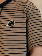 Gestreept T-shirt met Korte Mouwen en Print Lisa Rose